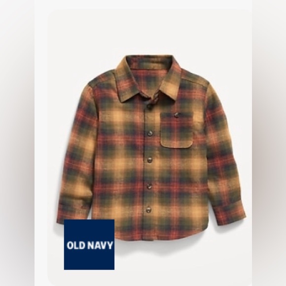 Old Navy Other - Old Navy - Cozy Long-Sleeve Plaid Pocket
Shirt for Toddler Boys -  18-24 months